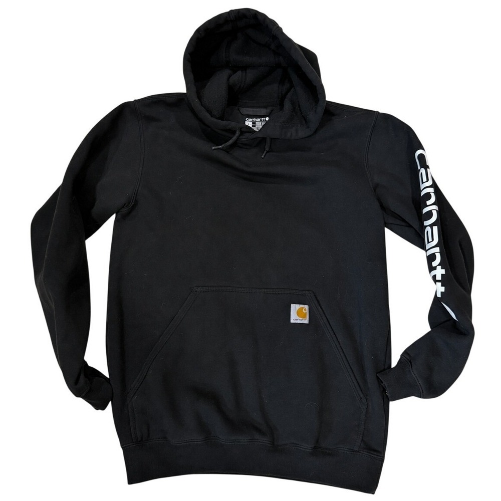 Carhartt Loose Fit Logo Sleeve Hoodie Black Men Small TS0288-M K288 BLK